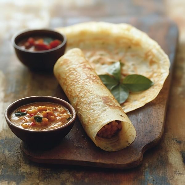 closeup-dosa-south-indian-pancake-rolled-served-with-sambar-chutney_1282444-279094